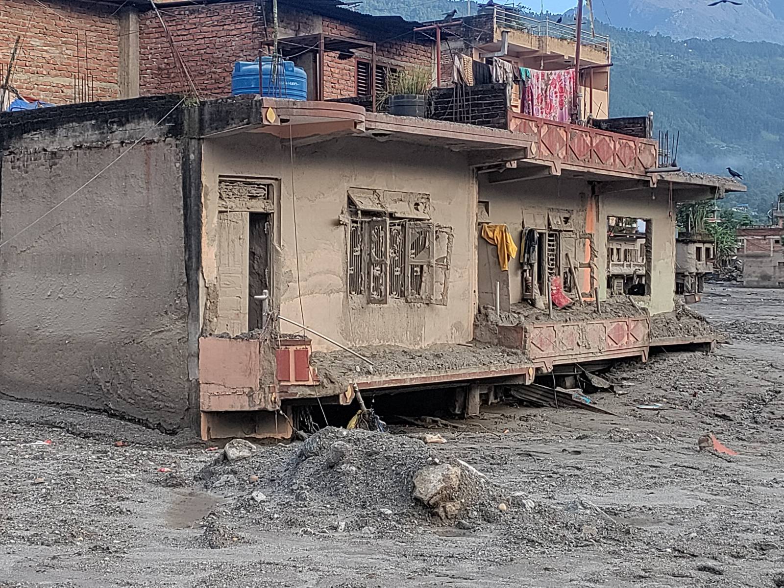 Flood damage in northern Nepal